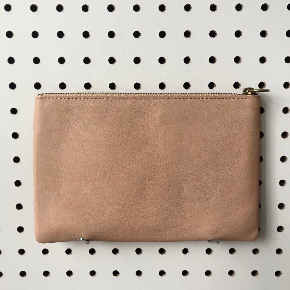 madewell tan leather clutch/pouch